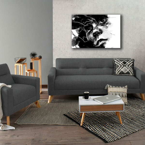Cuadro decorativo mirada blanco y negro XL 115 x 78 cm