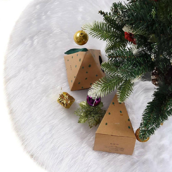 Pie De Árbol Navidad 80 cm Peludo Banzay Blanco - Perla - VIRTUAL MUEBLES