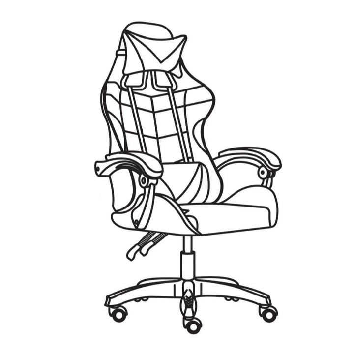 Ebani Ridges Silla Gamer BMG-17, Negro y Azul, con Cómodo Espaldar y Rodachines – EBANI