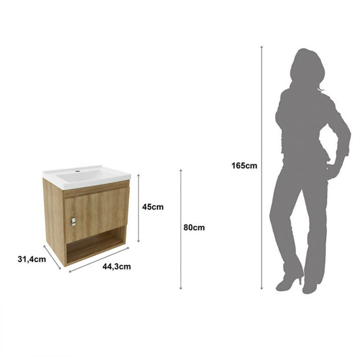 MUEBLE DE BAÑO CON LAVAMANOS LINZ ALMENDRA - 6