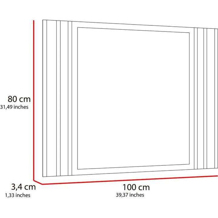 Espejo Rectangular Apolo color Gris para Sala o Baño.