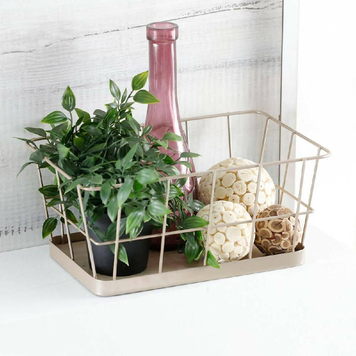 Canasta base de madera Champaña - VIRTUAL MUEBLES