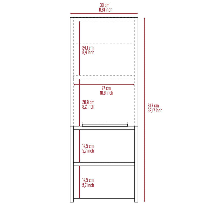 Mueble Auxiliar Mila Blanco 30 cm con Una Puerta y Entrepaños