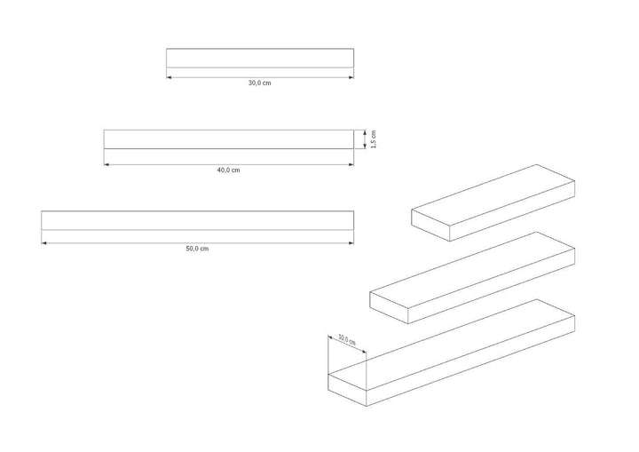 Set de Repisas Flotantes Ballucci, Beige, X3 Unidades - VIRTUAL MUEBLES