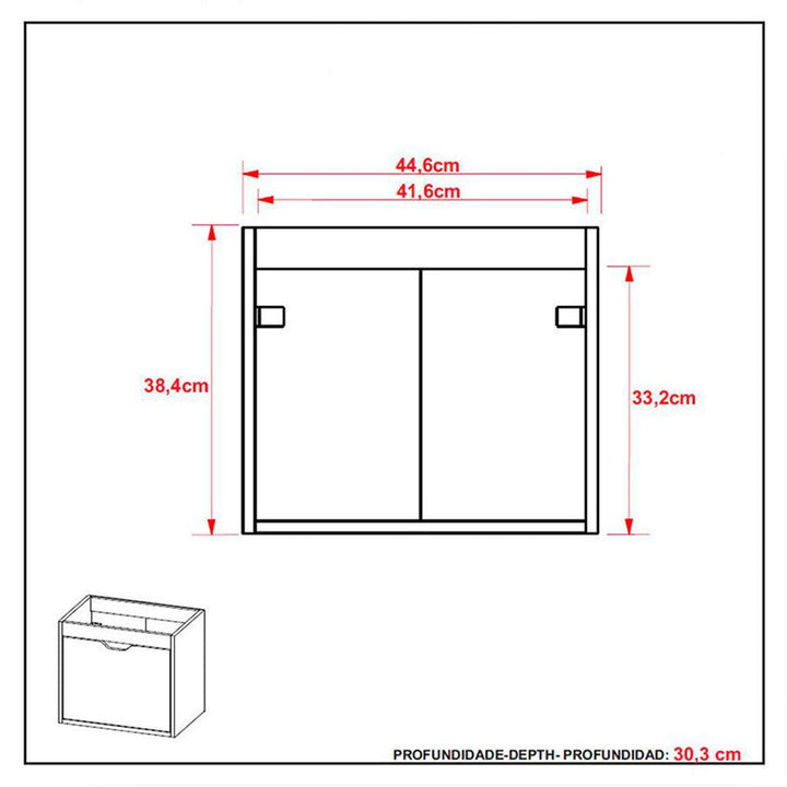 Mueble de baño con lavamanos graz teca/blanco - VIRTUAL MUEBLES