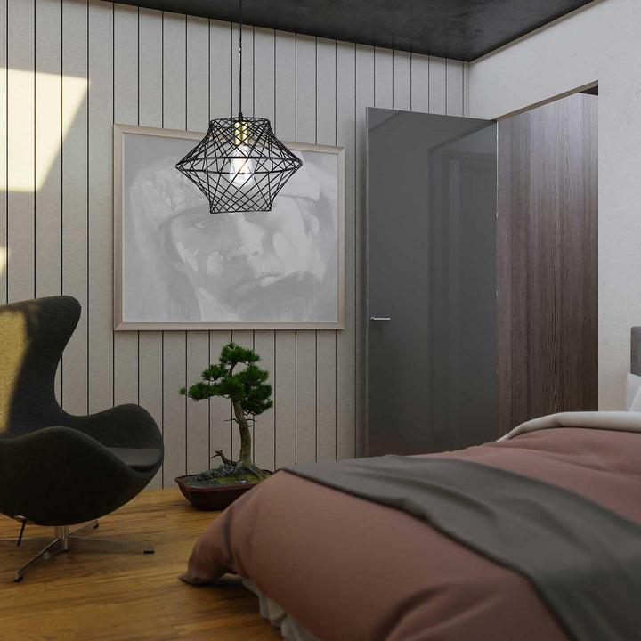 Lámpara Colgante Etana, Negro y Dorado - VIRTUAL MUEBLES