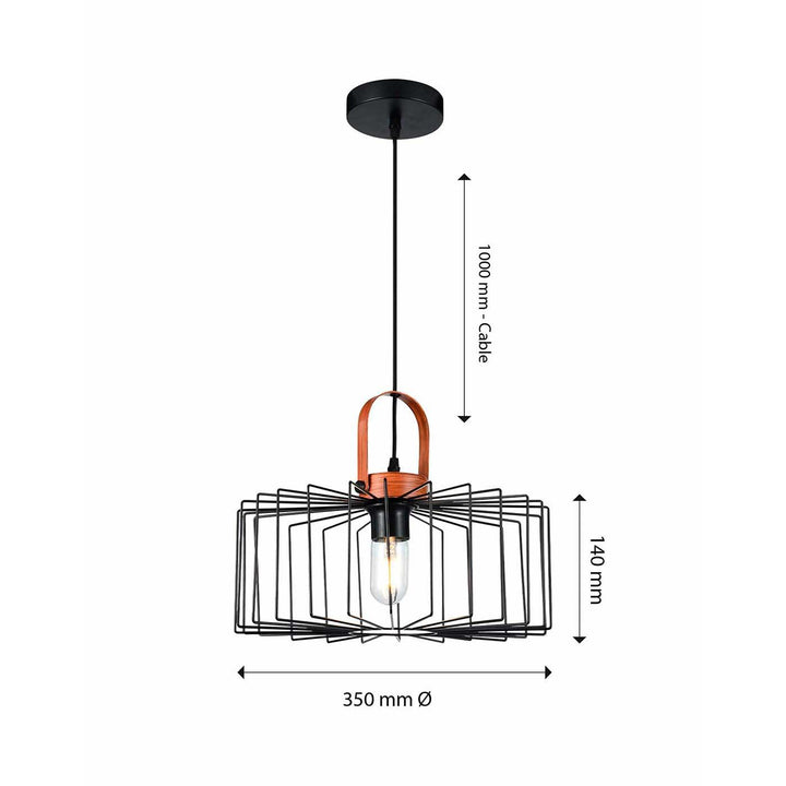 Lámpara Colgante Aymar Small, Negro - VIRTUAL MUEBLES