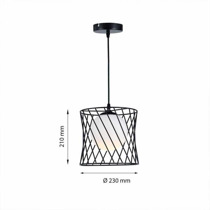 Lámpara Colgante Regina Small, Negro y Blanco - VIRTUAL MUEBLES