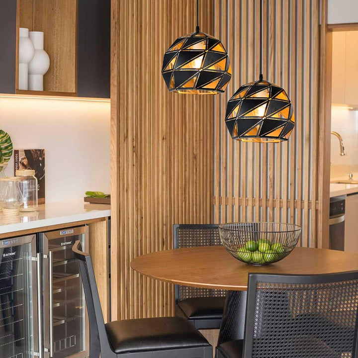 Lámpara Colgante Troya, Negro - VIRTUAL MUEBLES