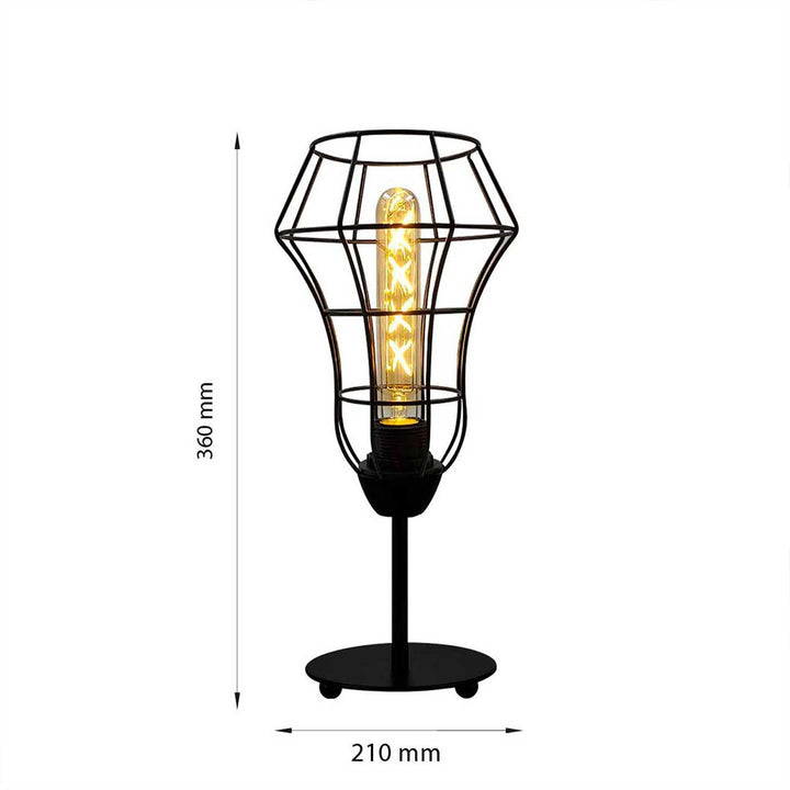 Lámpara de Mesa Nydia, Negro - VIRTUAL MUEBLES