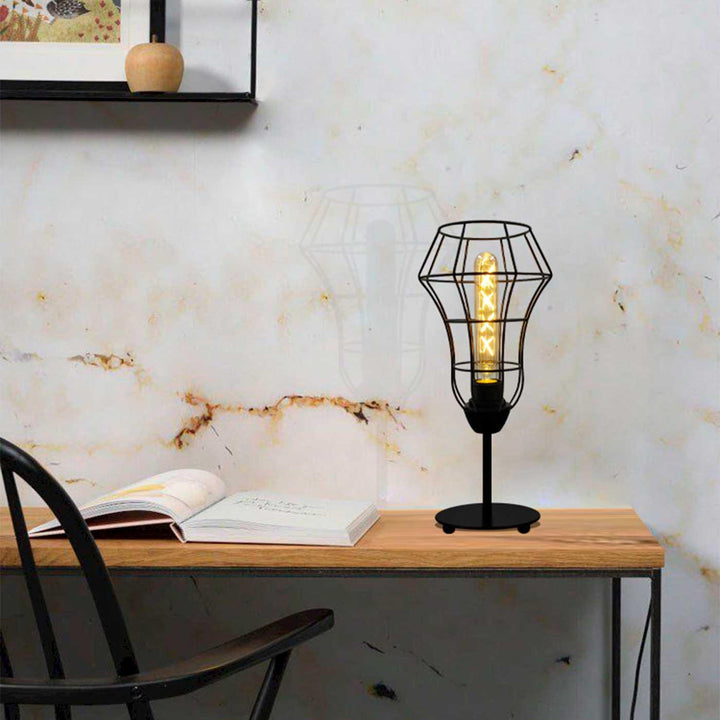 Lámpara de Mesa Nydia, Negro - VIRTUAL MUEBLES