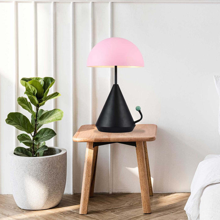 Lámpara de Mesa Throne, Negro y Rosado - VIRTUAL MUEBLES