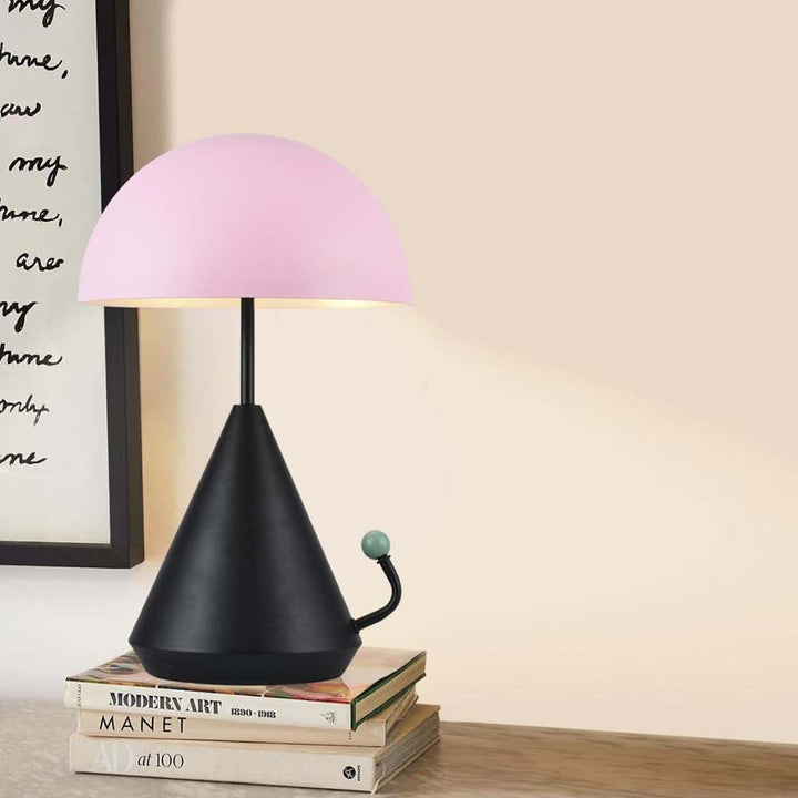 Lámpara de Mesa Throne, Negro y Rosado - VIRTUAL MUEBLES