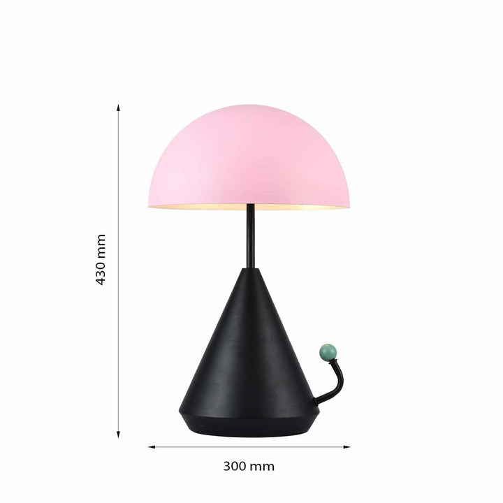 Lámpara de Mesa Throne, Negro y Rosado - VIRTUAL MUEBLES