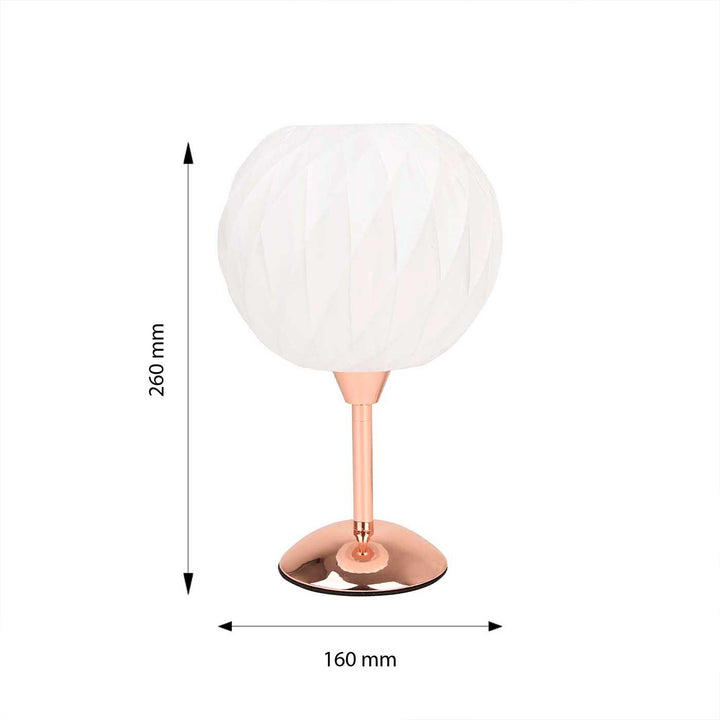 Lámpara de Mesa Waffle, Blanco y Cobre - VIRTUAL MUEBLES