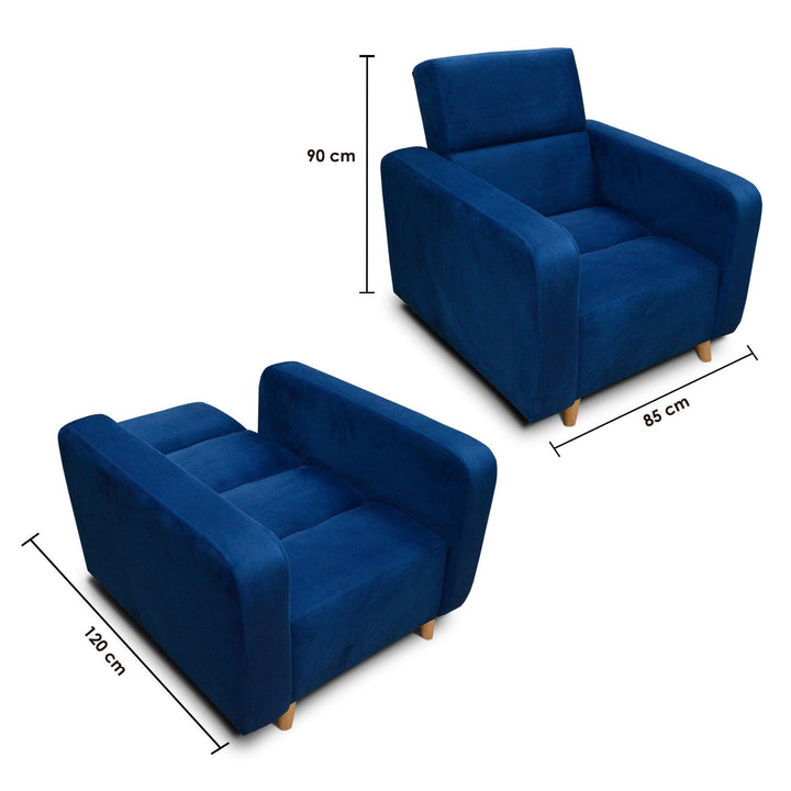 Silla Clic Clac Úngaro tela azul - VIRTUAL MUEBLES