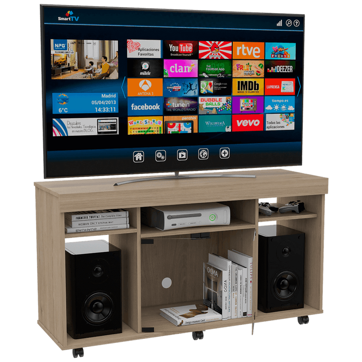 MLR3100 Mesa Tv Vermon Rovere Ambientada cerrada Ebani Colombia tienda online de decoración y mobiliario RTA