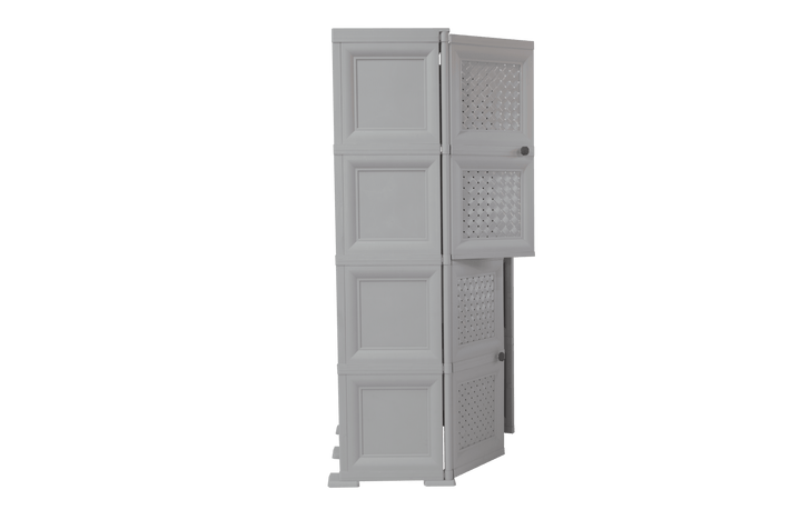 Mueble Organizador Elegance Rattan Da Vinci color Gris para Habitación.