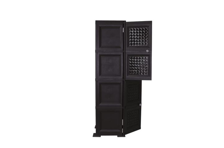 Mueble Organizador Elegance Rattan Da Vinci color Wengue para Habitación.