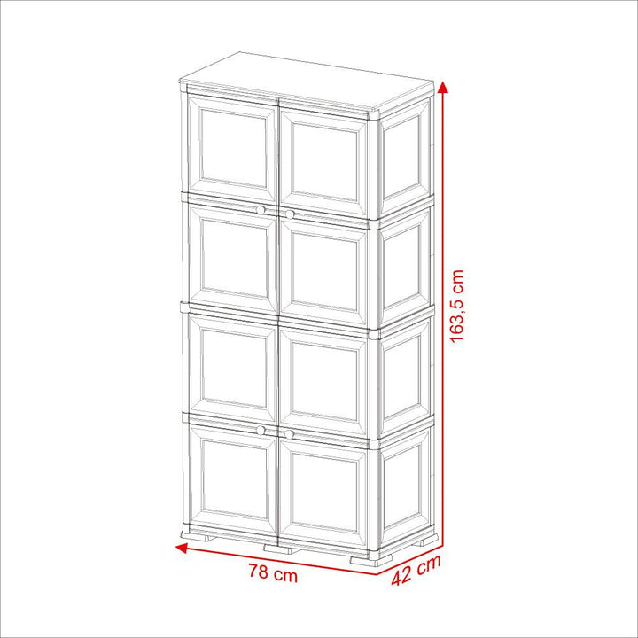 Mueble Organizador Elegance Liso Da Vinci color Blanco Perla para Habitación.