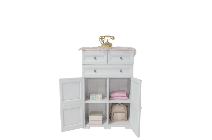 Mueble Organizador Elegance Picasso color Blanco Perla para Habitación.