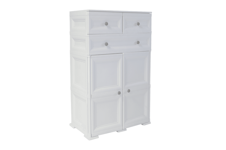 Mueble Organizador Elegance Picasso color Blanco Perla para Habitación.