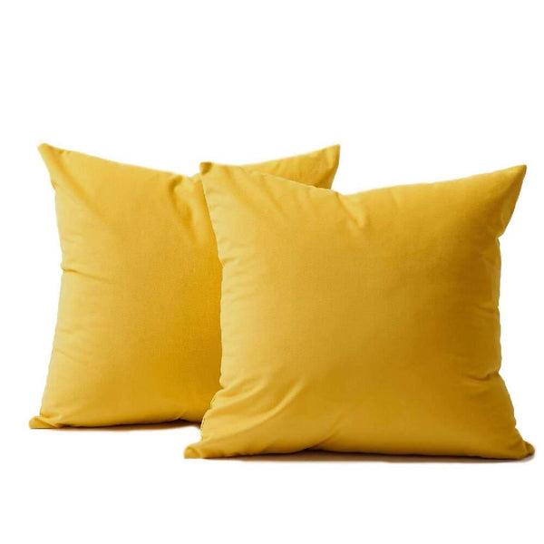 Cojin X2 Decorativo Cuadrado En Tela Amarillo - VIRTUAL MUEBLES