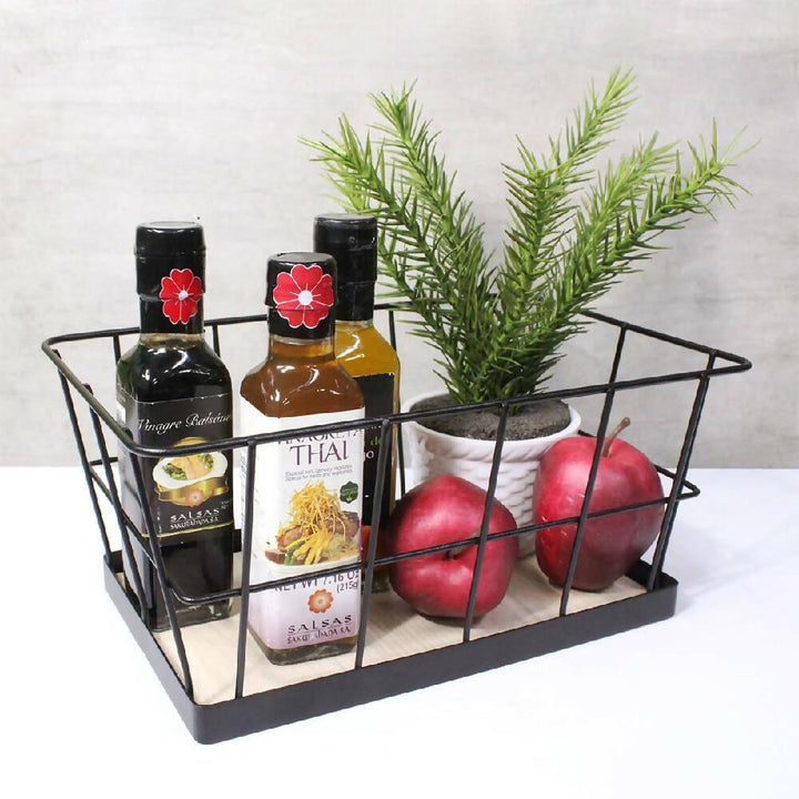 Canasta base de madera Negro - VIRTUAL MUEBLES