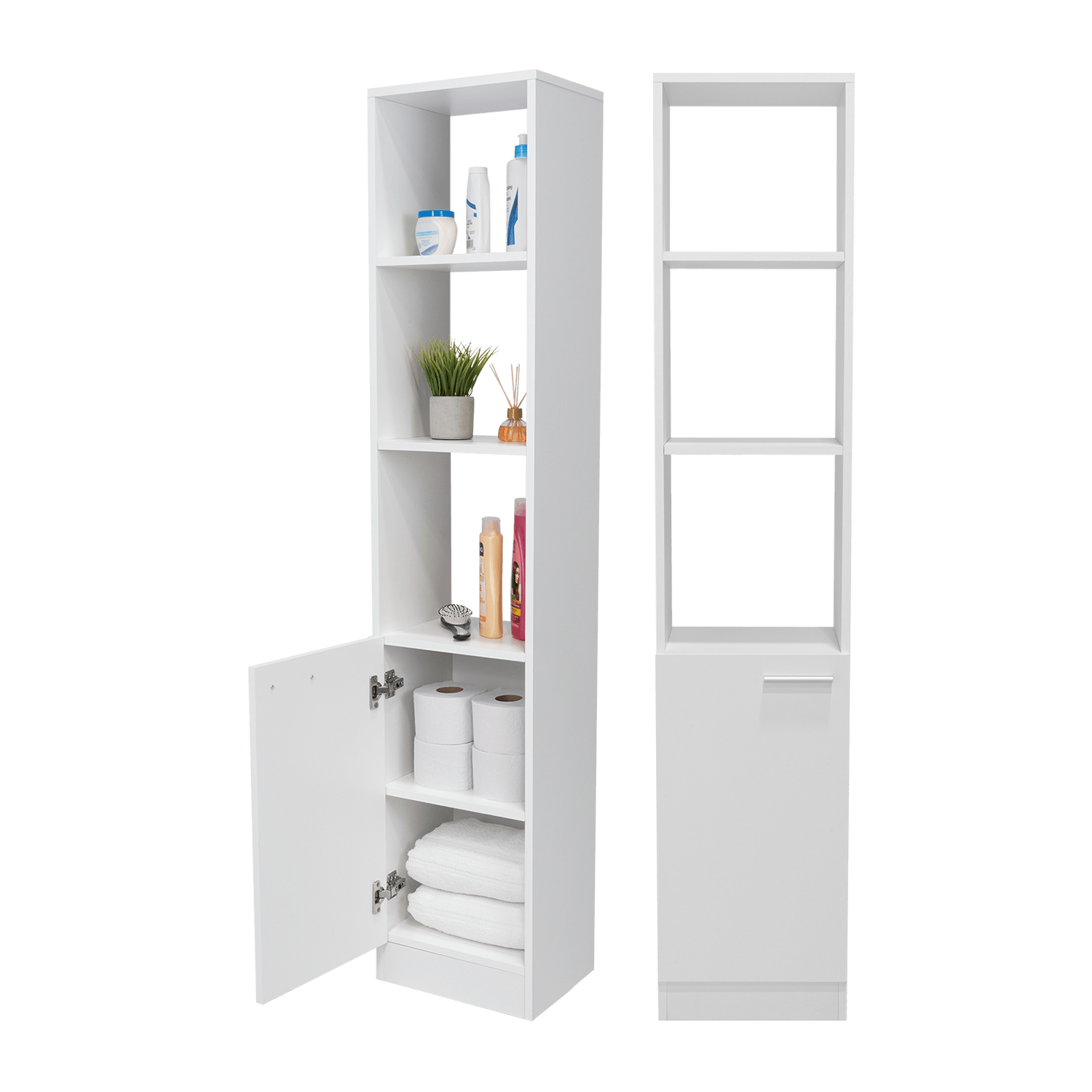 Organizador de Baño Aqua, Blanco, con Variedad de Entrepaños X2 – EBANI