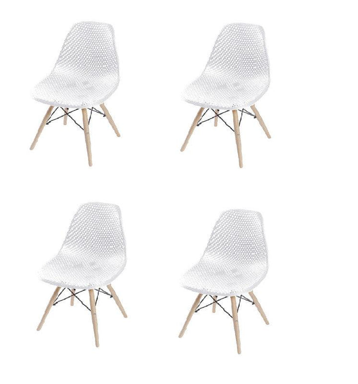 Kit por 4 Silla Air Eames Para Sala Comedor Restaurante - Blanca - VIRTUAL MUEBLES
