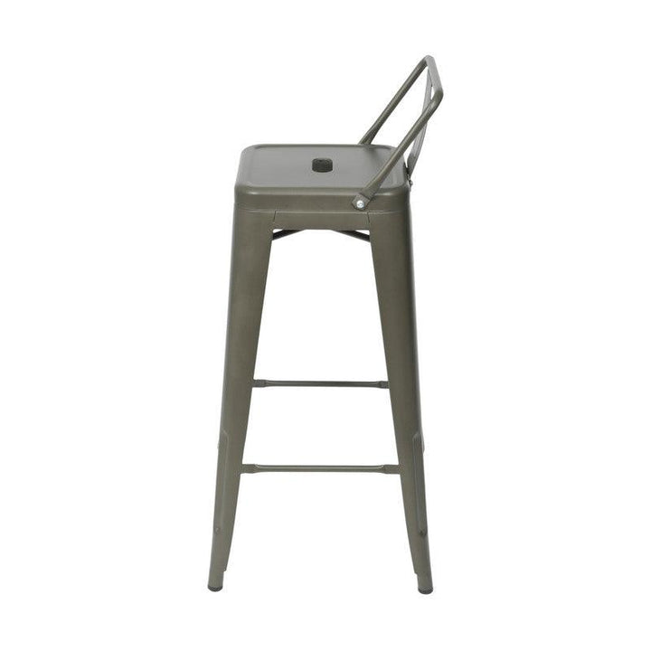 Butaco Alto Tolix Con Espaldar Tipo Bar - Bronce - VIRTUAL MUEBLES