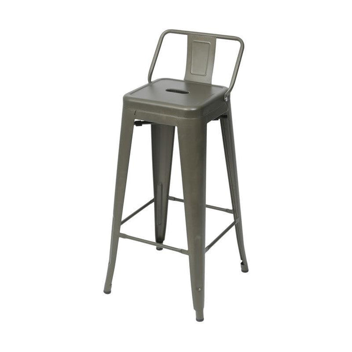 Butaco Alto Tolix Con Espaldar Tipo Bar - Bronce - VIRTUAL MUEBLES