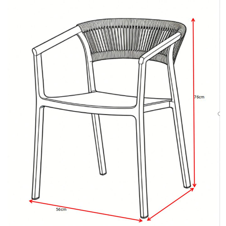 Ebani Ridges Silla Bali, Verde, Con espaldar en cuerdas y diseño Moderno – EBANI