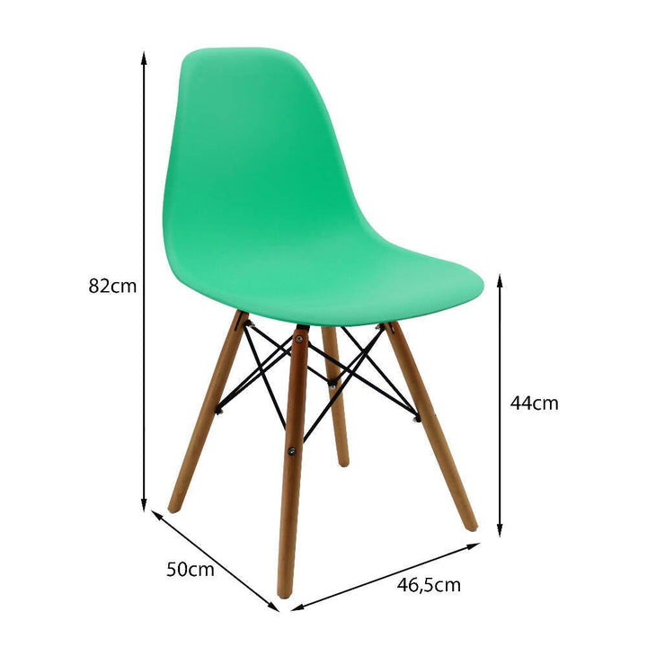 Kit por 2 sillas Eames Patas En Madera para comedor, sala, restaurante - Verde Menta - VIRTUAL MUEBLES