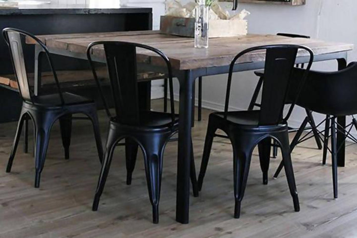 Kit por 4 Silla Tolix Metalica Para Comedor Restaurante - Negra - VIRTUAL MUEBLES