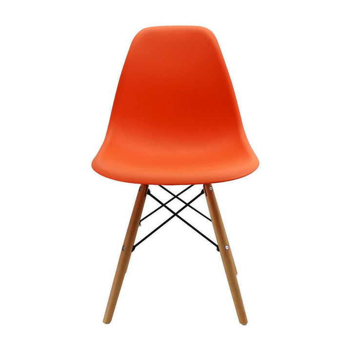 Kit por 2 sillas Eames Patas En Madera para comedor, sala, restaurante - Naranjas - VIRTUAL MUEBLES