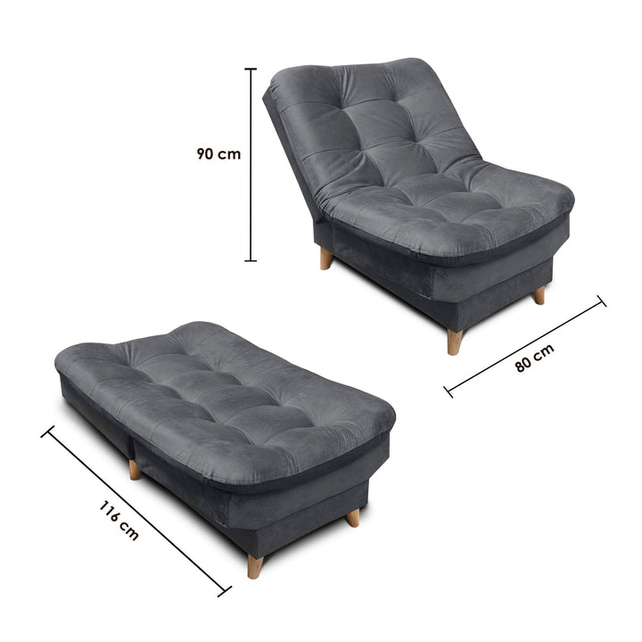 Silla Clic Clac Fendik tela gris - VIRTUAL MUEBLES