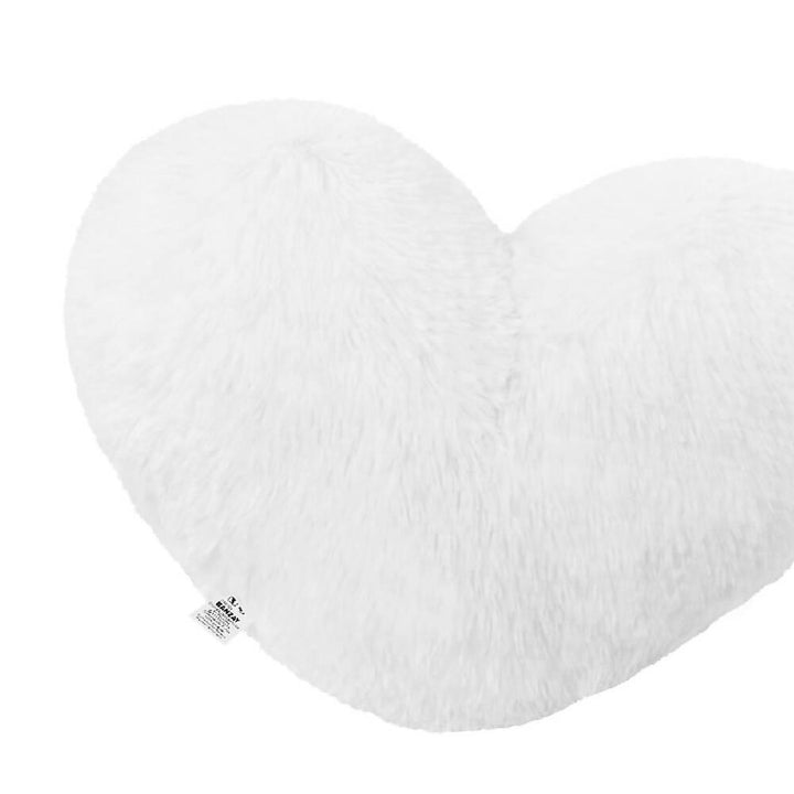Cojín Decorativo Peludo Corazón BLANCO - VIRTUAL MUEBLES