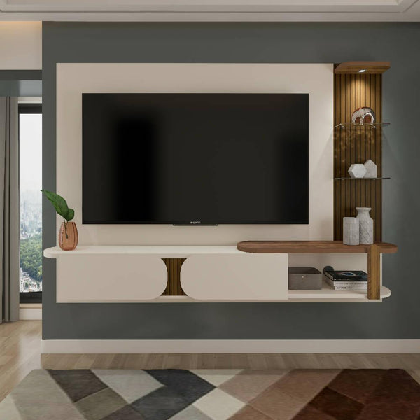 Panel Mueble de TV 70" Luxury Bertolini Incluye Soporte Blanco con Pino