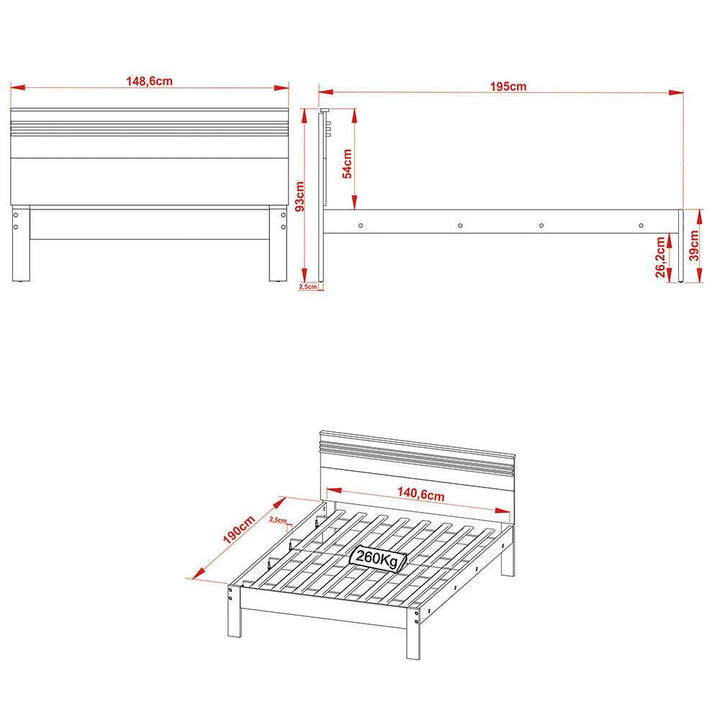 Cama doble Kaia Almendra/Blanco - VIRTUAL MUEBLES