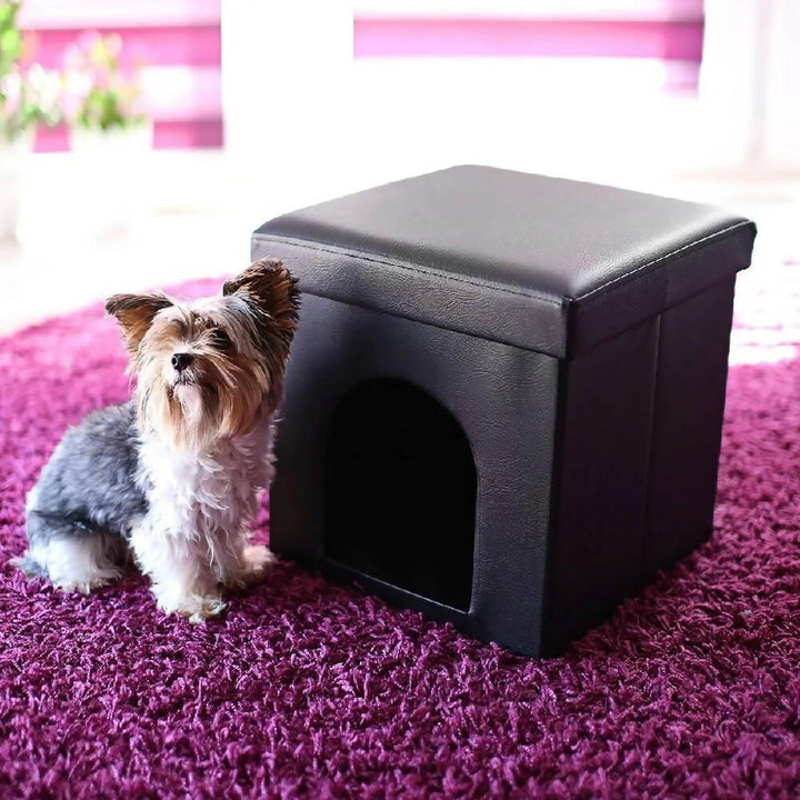 Casa Puff Cubo Mascotas Pequeñas NEGRO - VIRTUAL MUEBLES