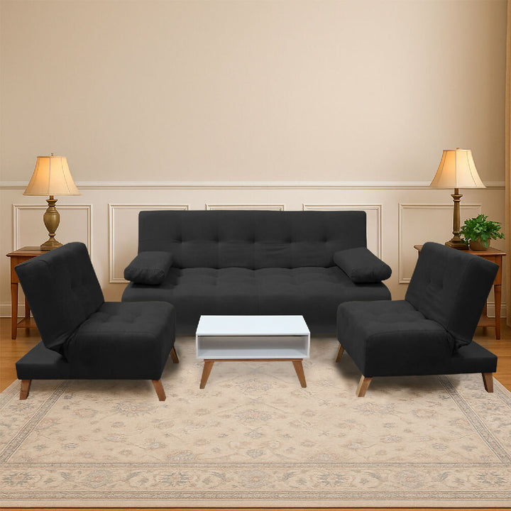 Sala Clic Clac Egli 3 Posiciones Reclinable Negro + Cojines – EBANI