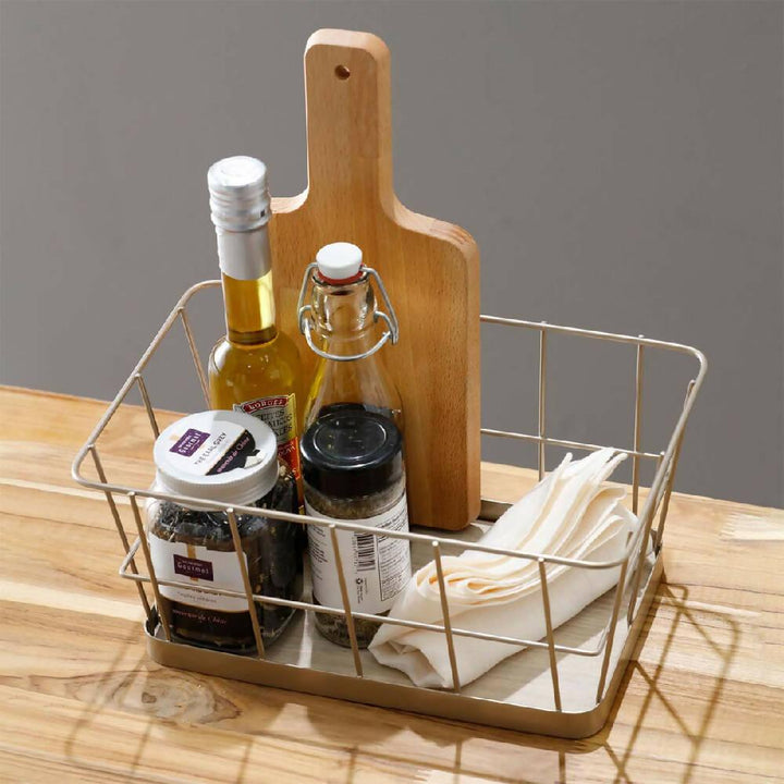 Canasta base de madera Champaña - VIRTUAL MUEBLES