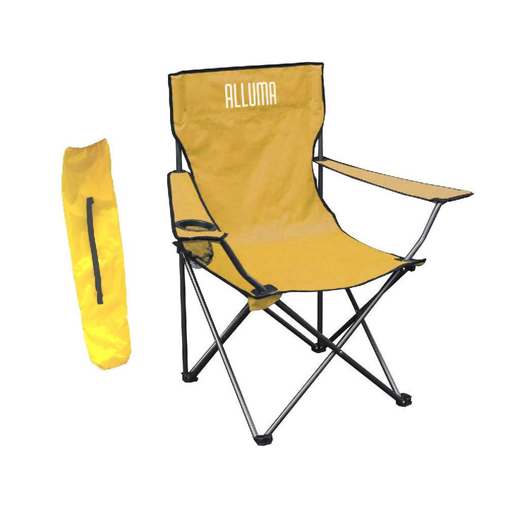 Silla Plegable Portátil Camping Amarilla Con Estuche Alluma - VIRTUAL MUEBLES