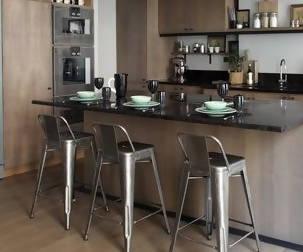 Butaco Alto Tolix Con Espaldar Tipo Bar - Bronce - VIRTUAL MUEBLES