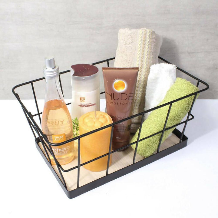 Canasta base de madera Negro - VIRTUAL MUEBLES