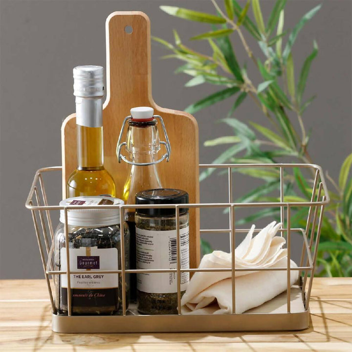 Canasta base de madera Champaña - VIRTUAL MUEBLES