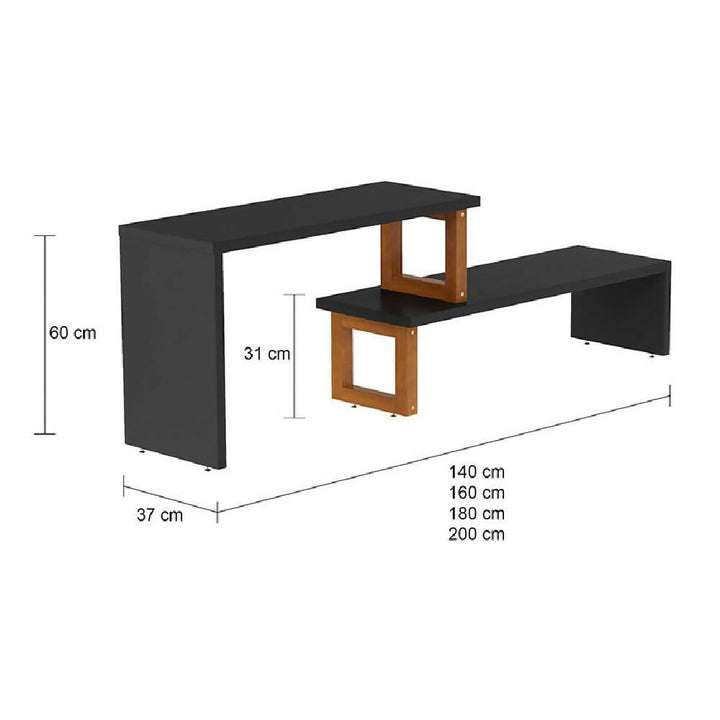 Mesa Auxiliar Glam Negro Almendra - VIRTUAL MUEBLES