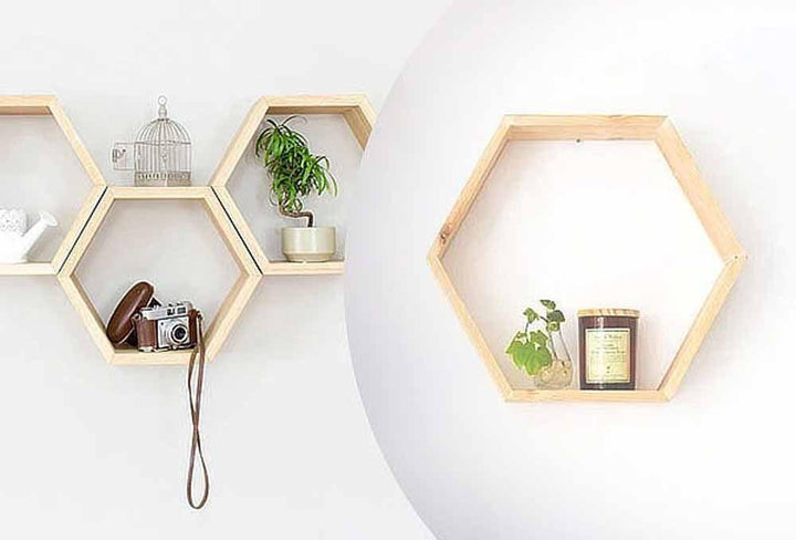 Set 3 Repisas Hexagonales - VIRTUAL MUEBLES