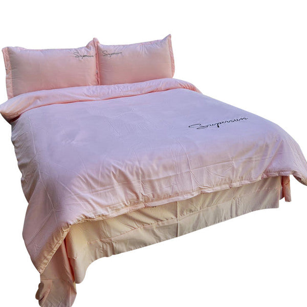 Duvet Sampson Bordado Palo De Rosa Doble + Sábana Plana